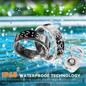 Smart Fitness Tracking Ring With Waterproof Technology & Quick-Charging Case sz